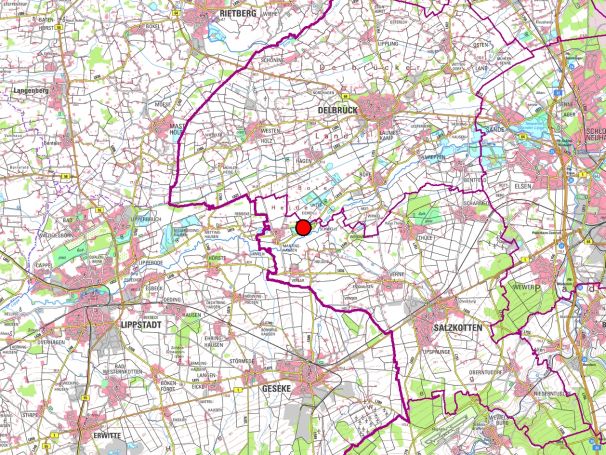 Übersichtsarte zum  Naturschutzgebiet „Hügelgräberfeld Mantinghausen“